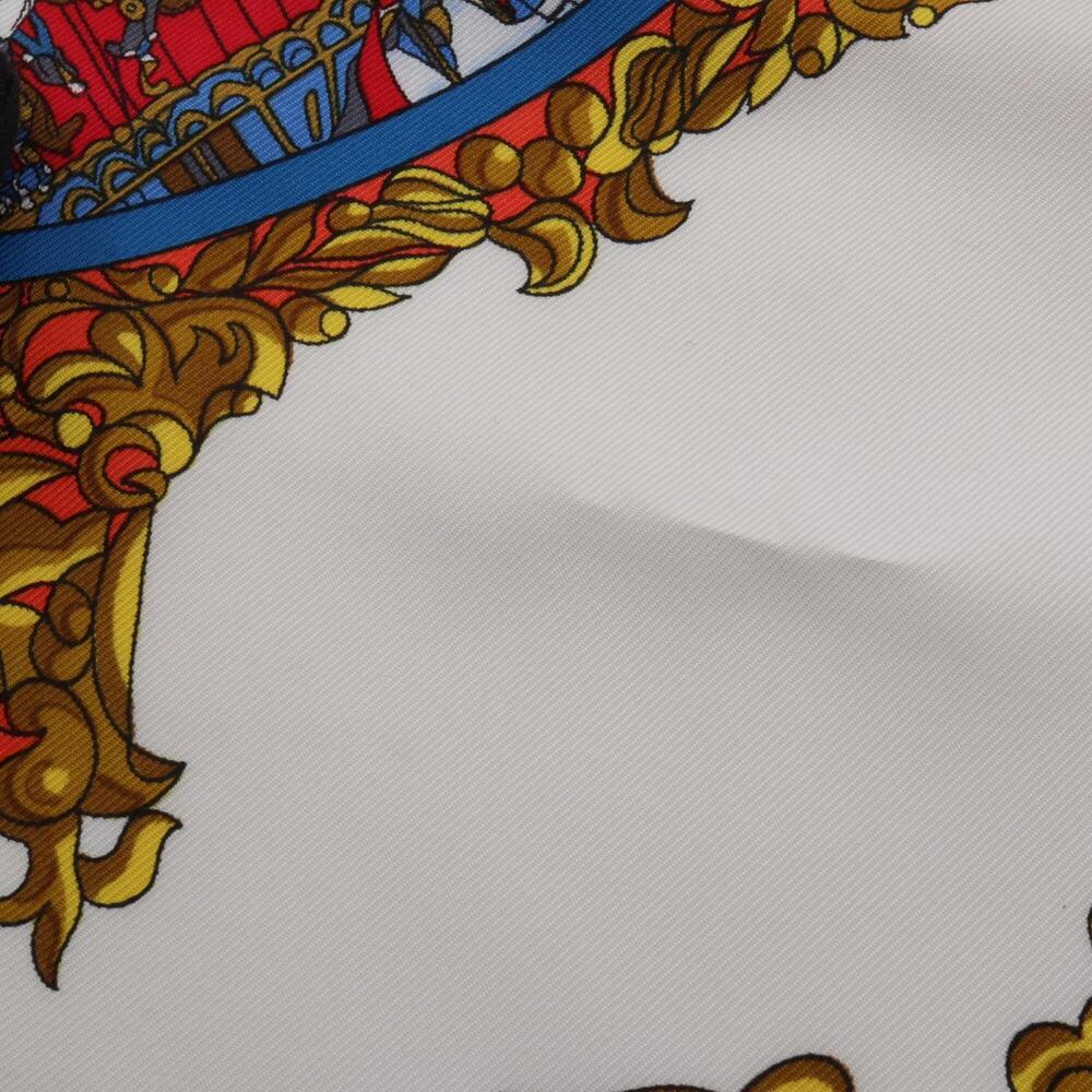 Hermes Carre 90 L'ENTENTE CORDIALE Scarf/Muffler, Silk, Women's, Red/Multicolor - Picture 4 of 5